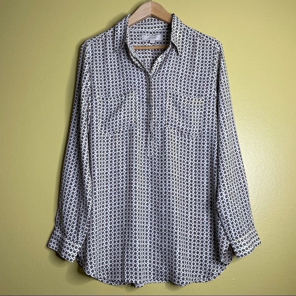 Loft Geometric Print Career Blouse - Picture 1 of 9